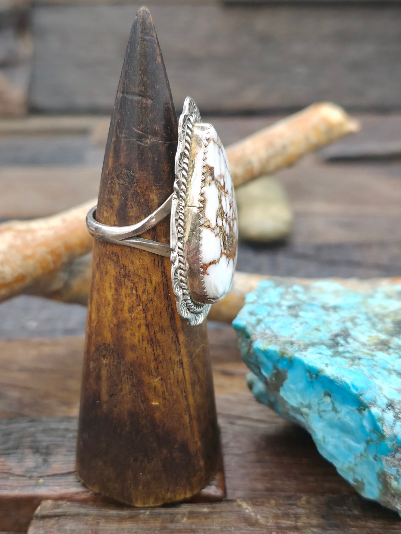 Stamped Sterling Silver Wild Horse Ring by Benjamin Martinez - Size 10