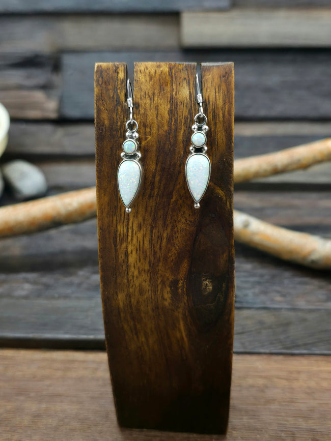 White Lab Opal Sterling Silver by Isabelle Yazzie