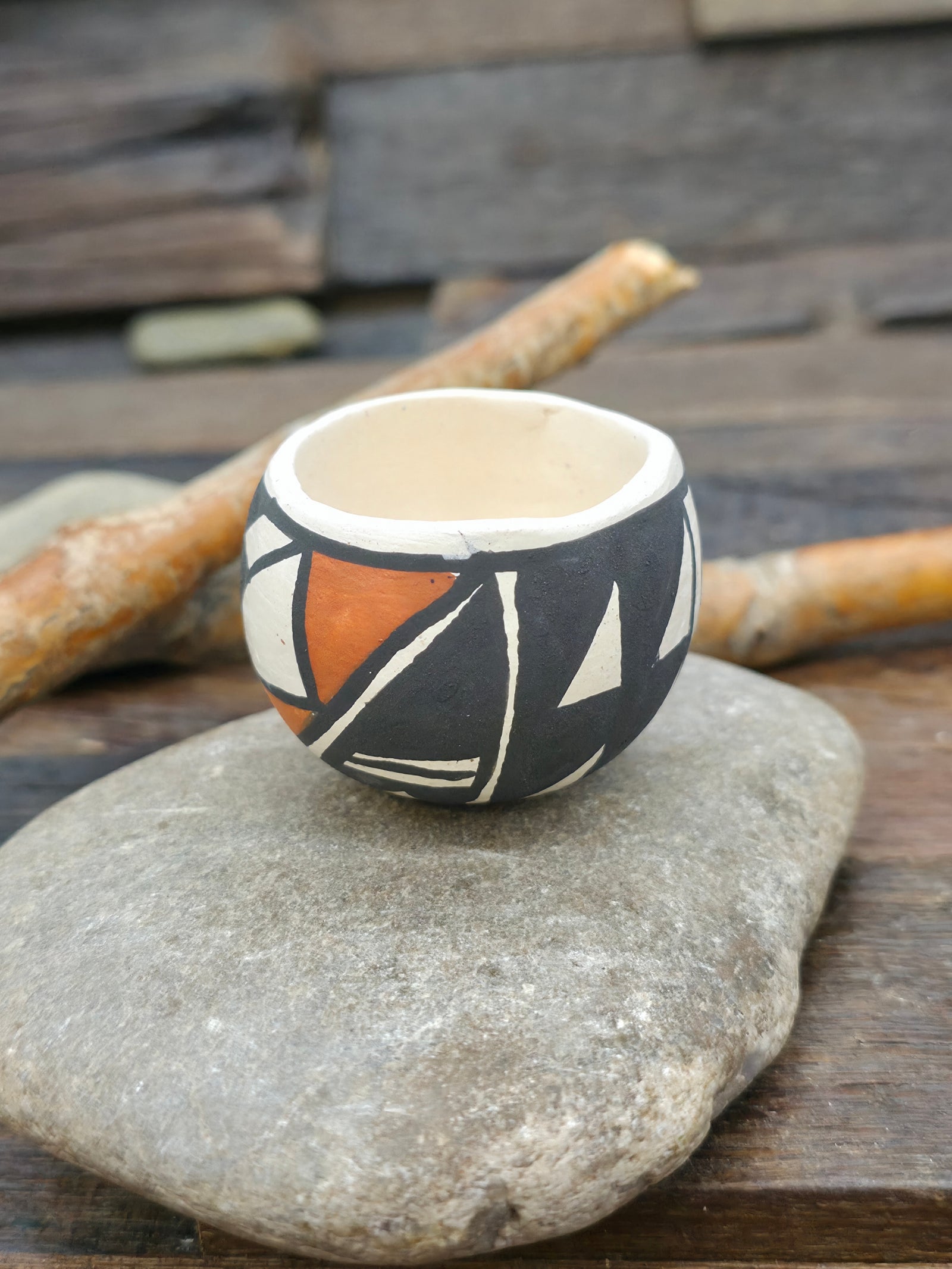 Mini Handmade Acoma Pot by Joyce Lucero - 1 1/2 in. by 1 1/2 in. by 1 1/2 in.