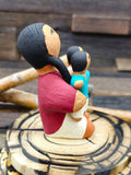 Taos Storyteller Figurine with Boy and Girl, made with Micaceous Clay by Aaron M. - 3 1/2