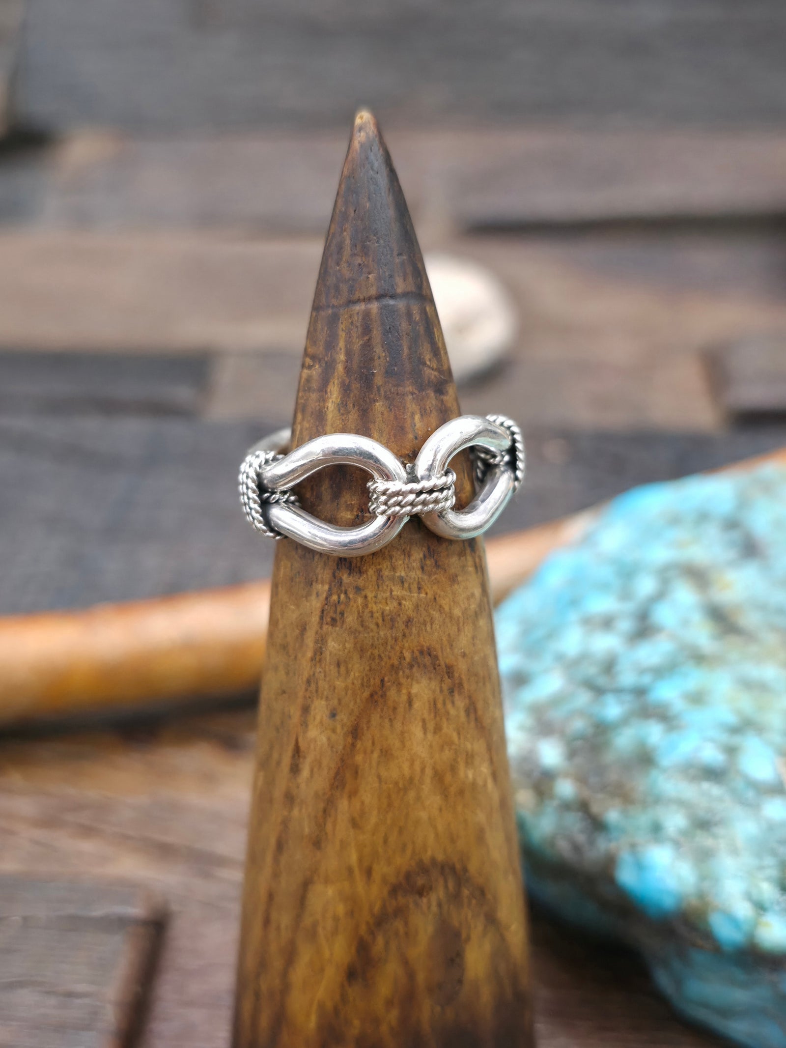 Sterling Silver Rope Ring by Steve Arviso - Size 7