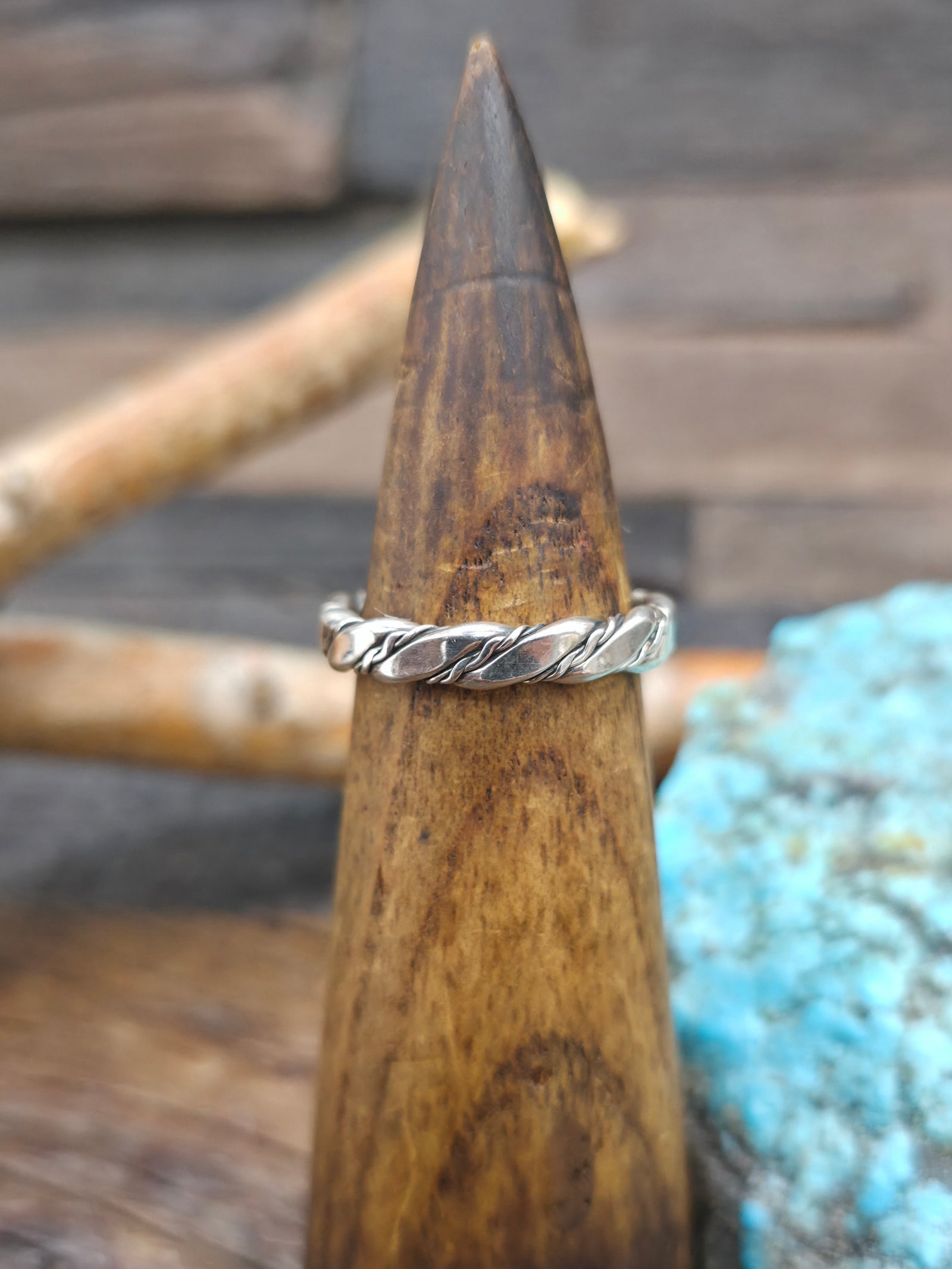 Sterling Silver Twisted Wire Ring by Verna Tahe - Size 10