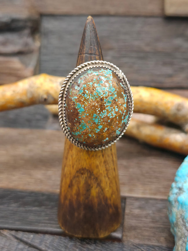 Sterling Silver Boulder Turquoise Ring by Benny Benally - Size 9 1/2