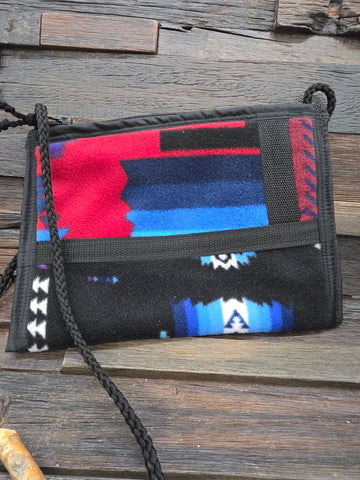 Hand Beaded Coin Purse - Turquoise Feathers