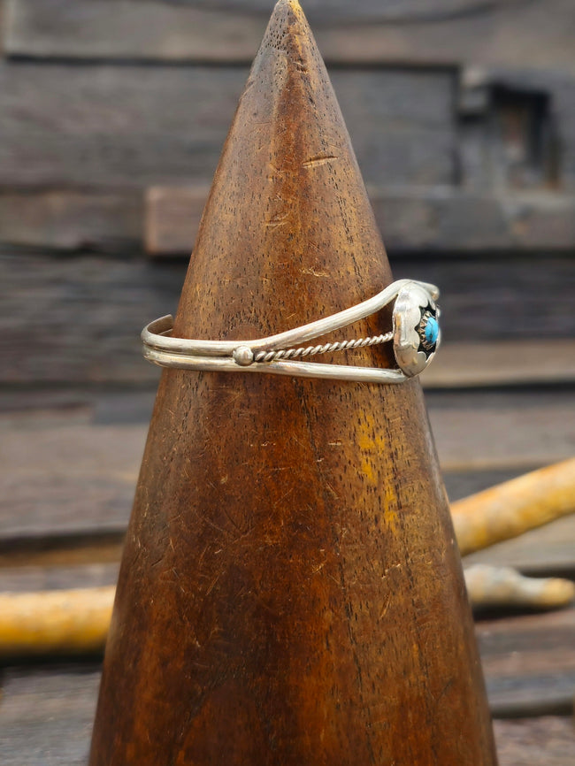 Turquoise and Sterling Silver Shadowbox Cuff by Janice Spencer 6 in