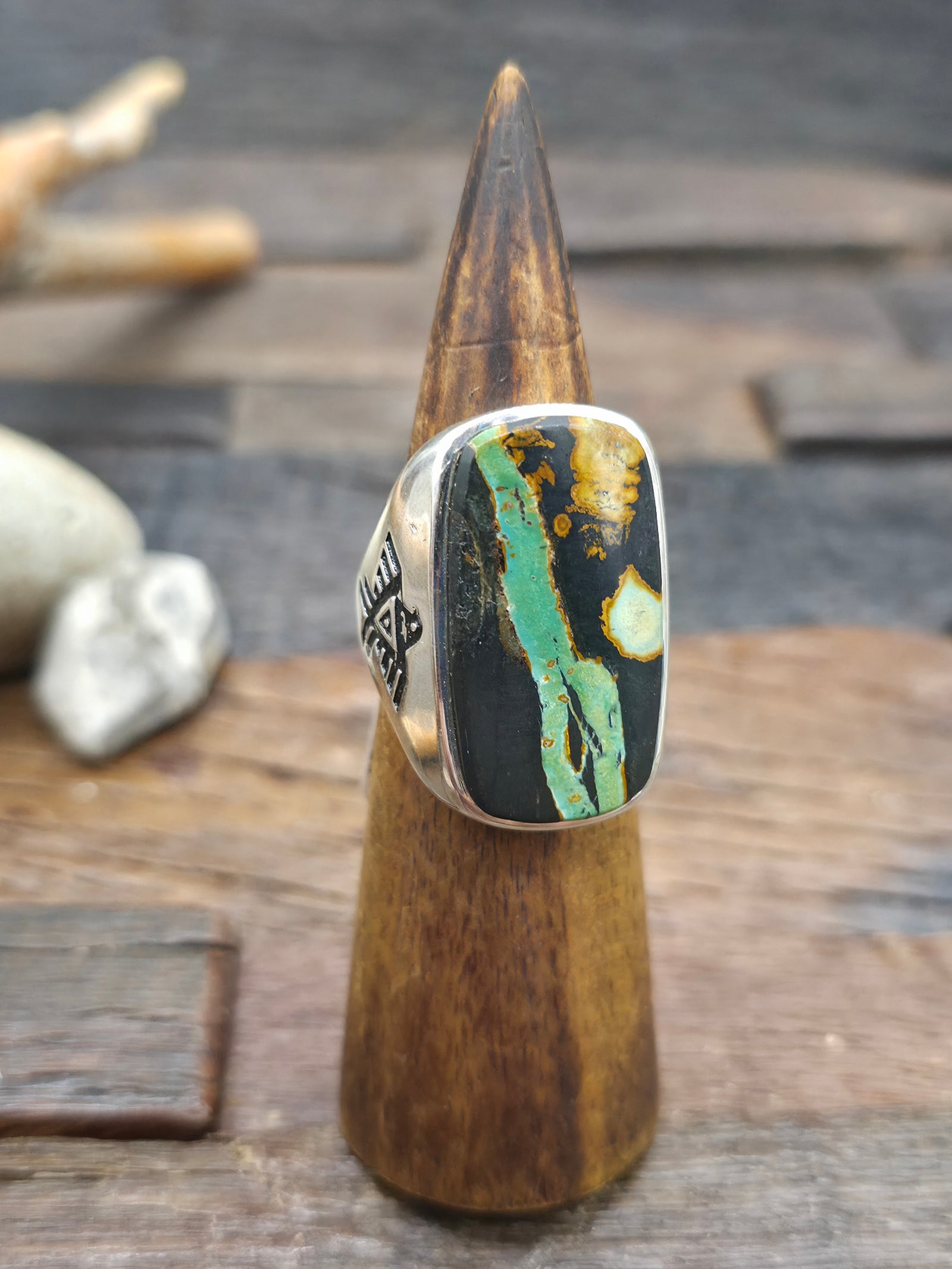 Sterling Silver Blackjack Thunderbird Ring by Billy Long - Size 12