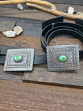 Sterling Silver Sonoran Turquoise Concho Belt by Tsosie White - 58 in.