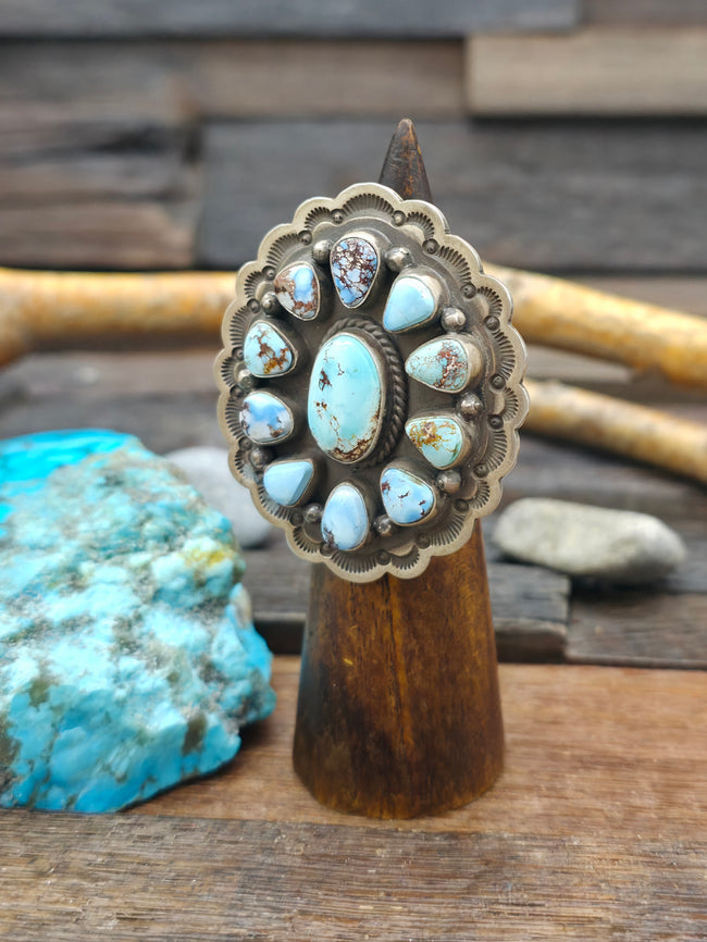 Sterling Silver Golden Hills Cluster Ring by Herman Smith - Size 10