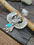 Sterling Silver and Turquoise Eagle Dancer Pendant by Alonzo Mariano