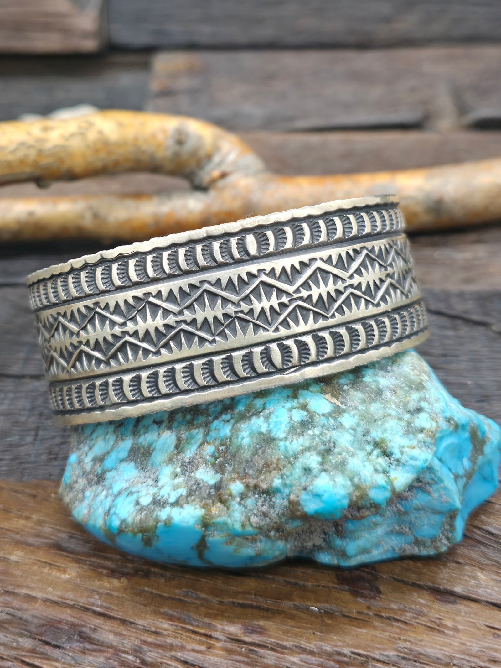 Stamped Sterling Silver Cuff Bracelet by Sunshine Reeves - 7 3/4 in. with Gap