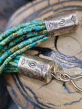 20 Strand Green Turquoise Heishi Bead Necklace by Fred Archuleta - 25 in.