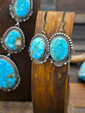 Kingman Turquoise Necklace and Earring Set by Mary Ann Spencer - 22 in.