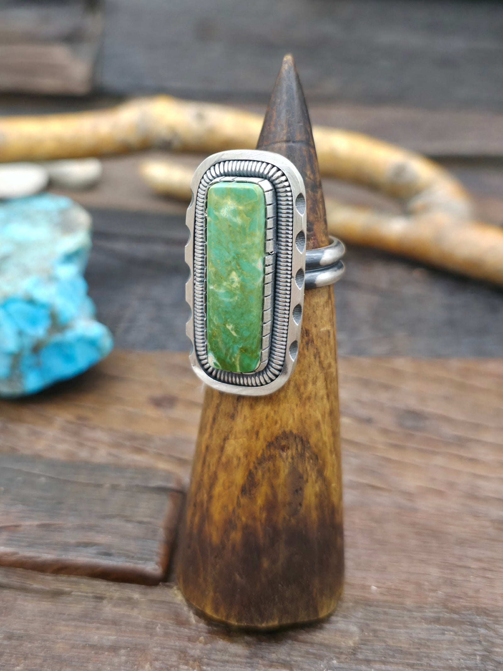Sterling Silver Royston Turquoise Ring by Walter Vandever - Adjustable