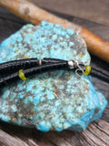 Graduated Jet Heishi Necklace with Sterling Silver and Serpentine Beads - 21 in.