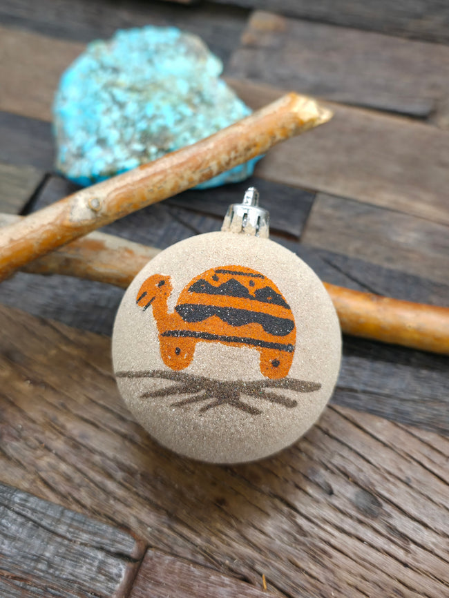 Sand Painting Christmas Ornament Bauble by Bingo Smith - Turtle