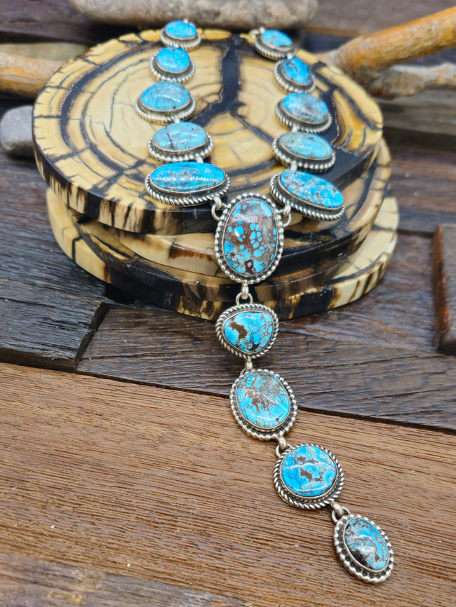 Lone Mountain Turquoise Lariat by Danny Clark - 28 in