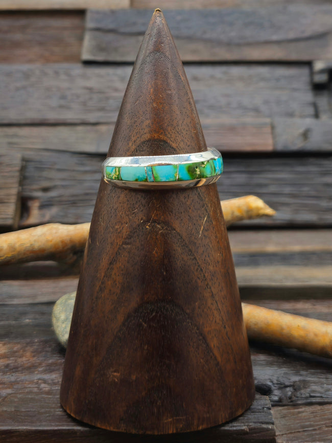 Sonoran Turquoise Inlay Sterling Silver Cuff - 6 in.