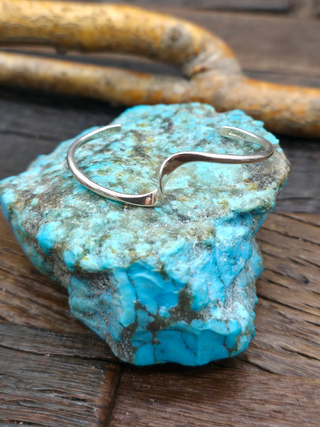 Wave Sterling Silver Baby Bracelet by Yolanda Skeets - 4 1/2 in.