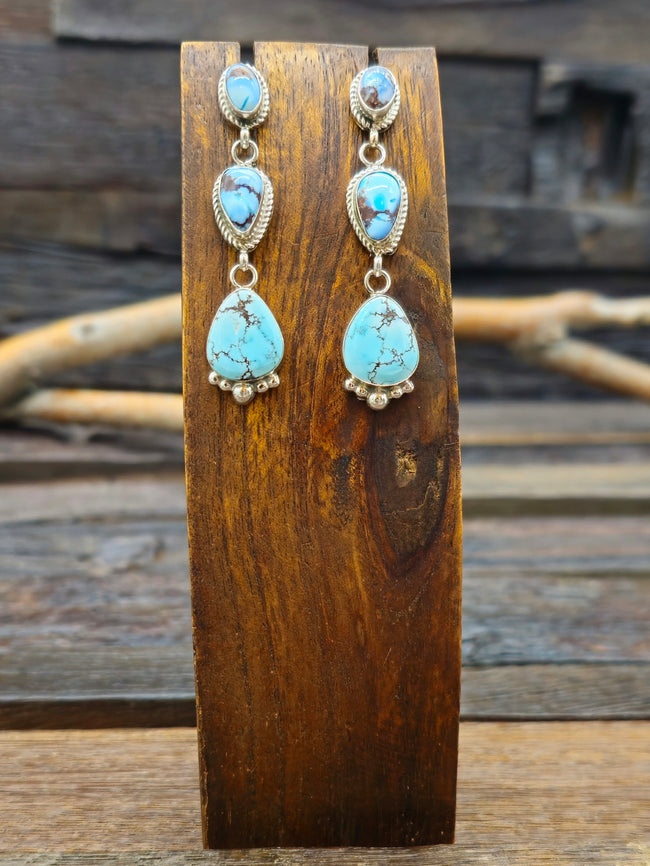 Three-Stone Golden Hill Drop Earrings - 2 in