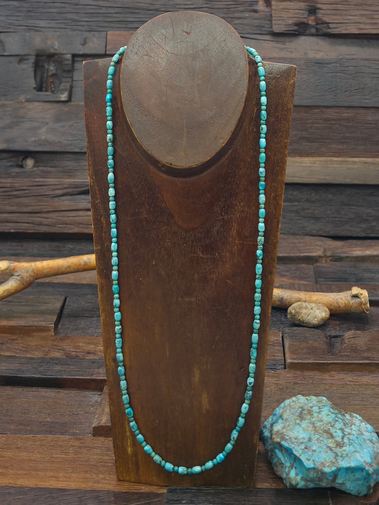 Dainty Blue Sky Horse Turquoise Necklace by Fred Archuleta -  26 in.