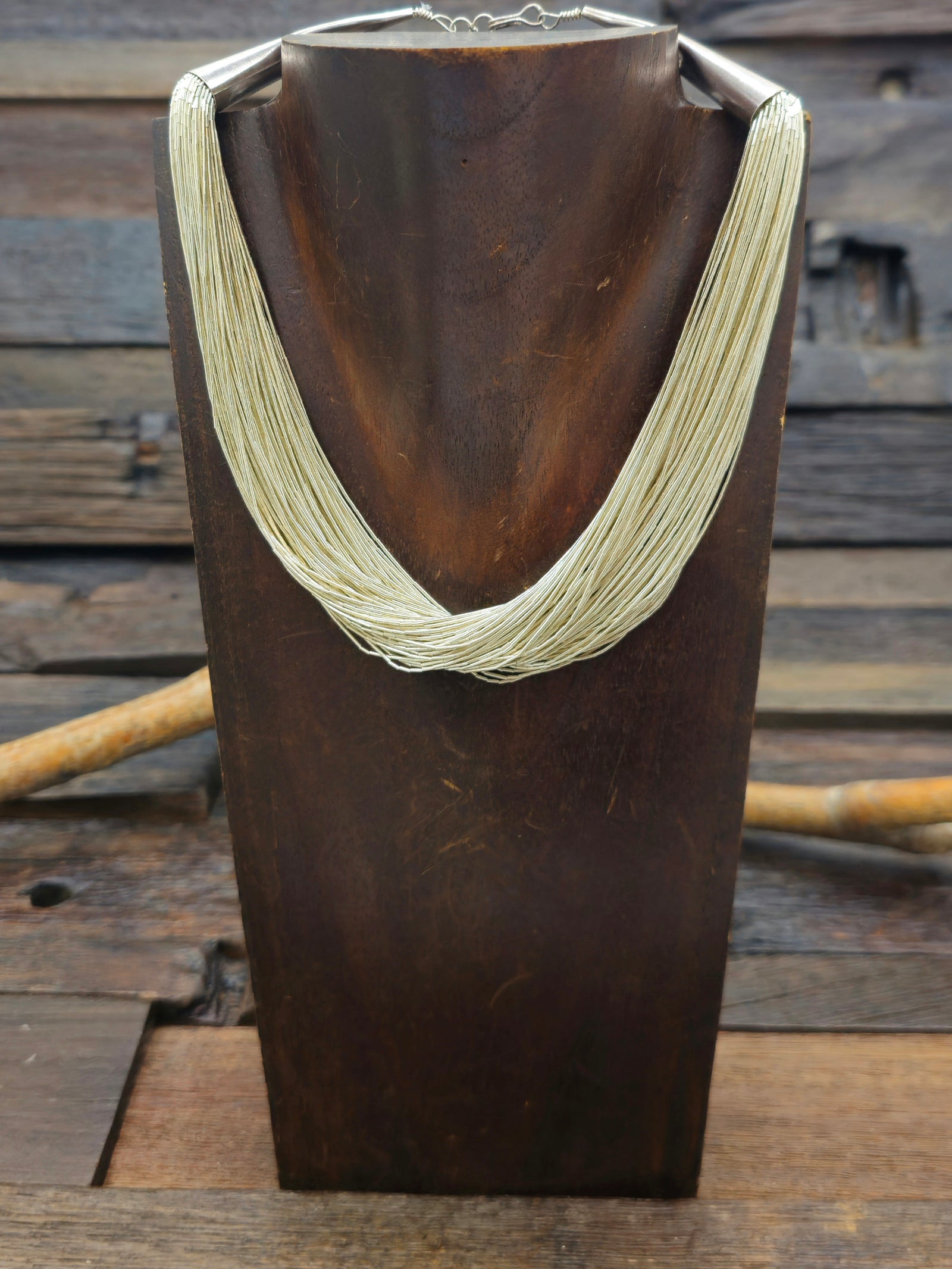 100 Strand Liquid Silver Necklace - 16 In.