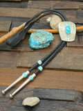 Sterling Silver Kingman Turquoise Bolo Tie by Michael Perry - 46 in.