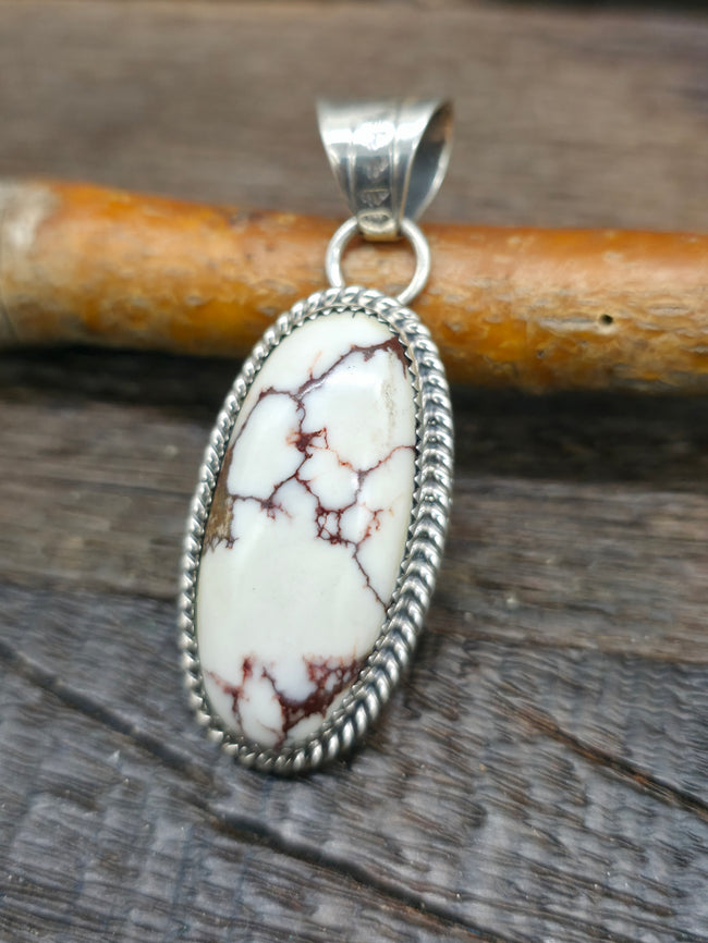 Sterling Silver Wild Horse Pendant by Daniel Dakai - 2 1/8 in. by 3/4 in.