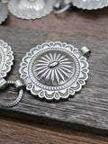 Stamped Nickle Silver Chain Concho Belt - 42 in.