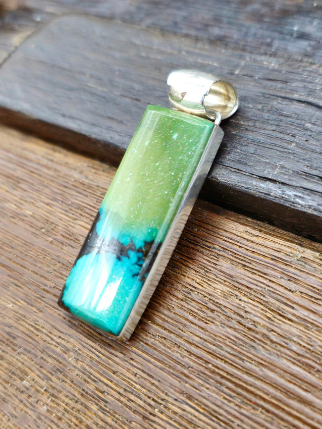 Sky Horse Turquoise Rectangular Pendant by Martinez