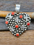 Heart Pendant with Coral by Geneva Apachito