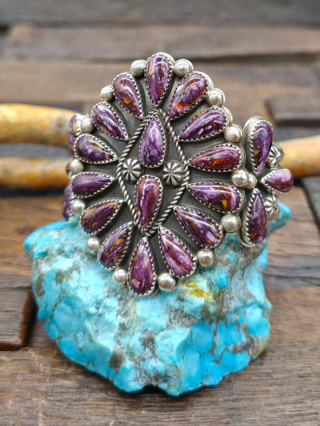 Sterling Silver Purple Spiny Cluster Bracelet by Kyle Wilson - 6 1/2 in. with Gap