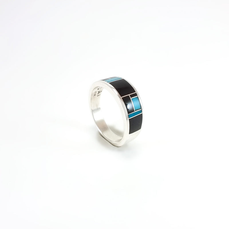 Jet/Turquoise Inlay Ring