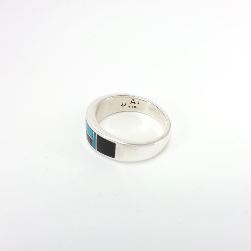 Jet/Turquoise Inlay Ring