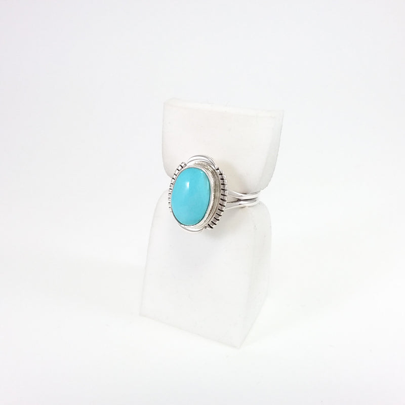 Blue Turquoise Ring by Larry Yazzie