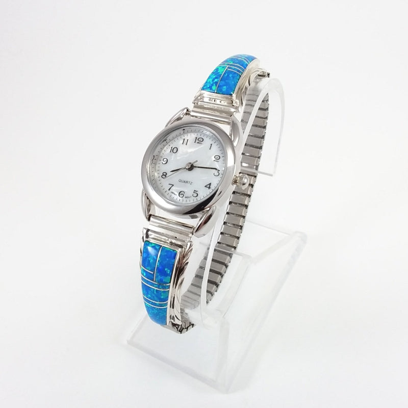 Navajo opal sterling silver watch band.