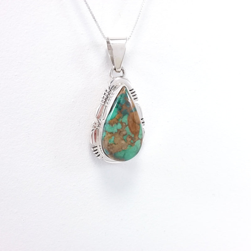 Jarold Francisco green turquoise sterling silver pendant