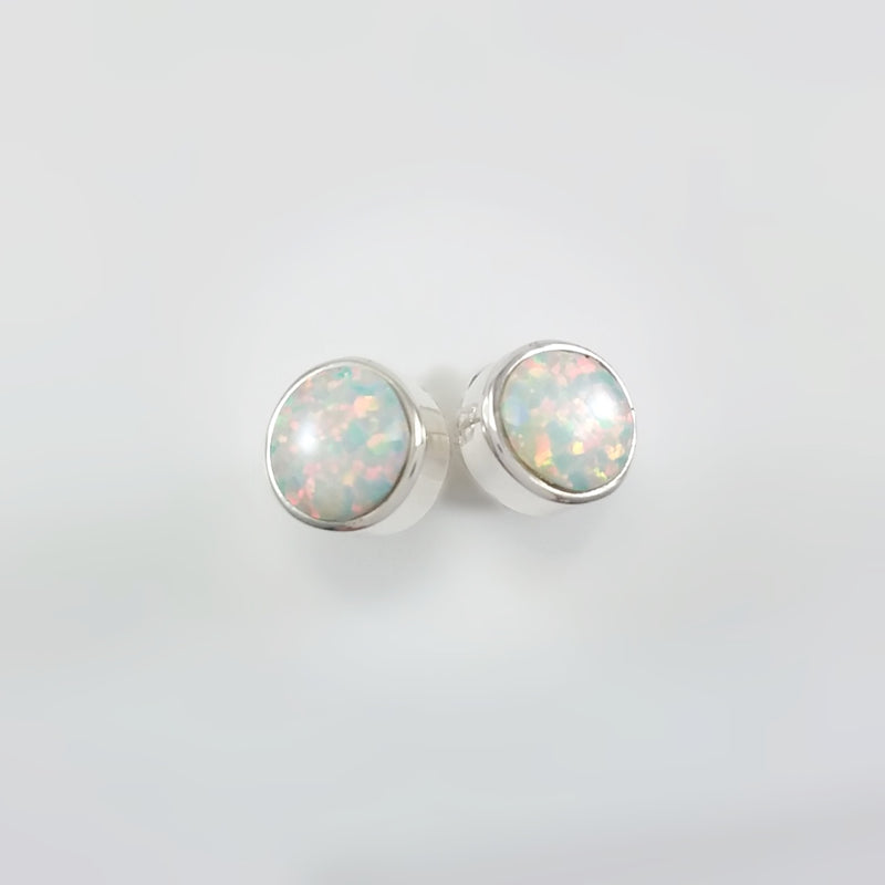 Navajo opal sterling silver stud earrings.