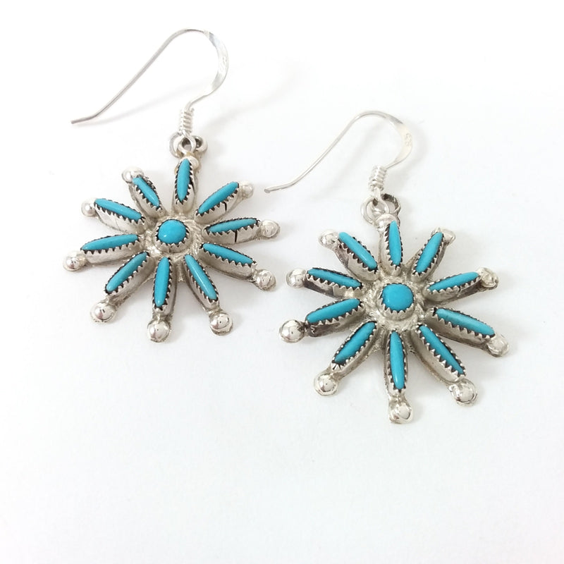 Philander Gia turquoise sterling silver needle point earrings.