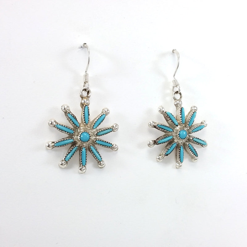 Philander Gia turquoise sterling silver needle point earrings.