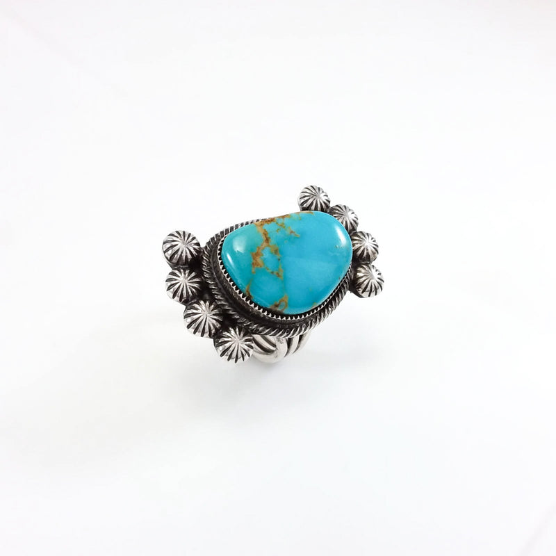 Blue Turquoise Ring by Leon Martinez