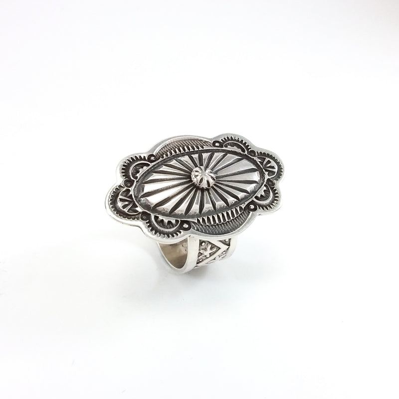 Silver Stamp Ring by Darrell Cadman