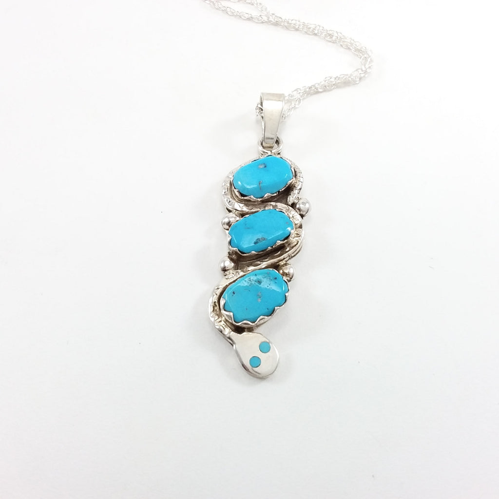 Effie Calabaza turquoise sterling silver pendant