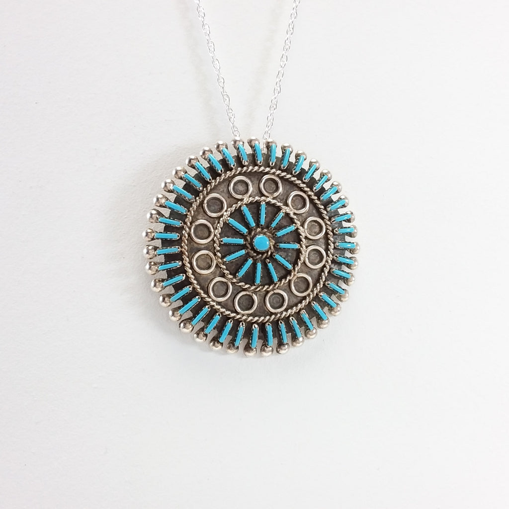 Philander Gia turquoise sterling silver pin/pendant 