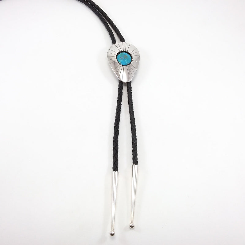 Navajo turquoise sterling silver bolo tie.