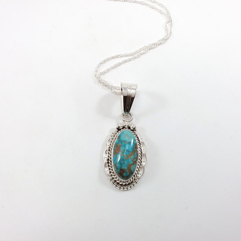 Navajo turquoise sterling silver pendant