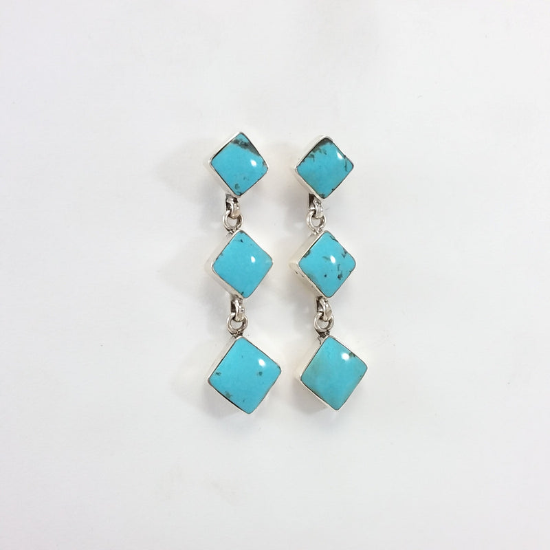 Navajo turquoise sterling silver earrings. 