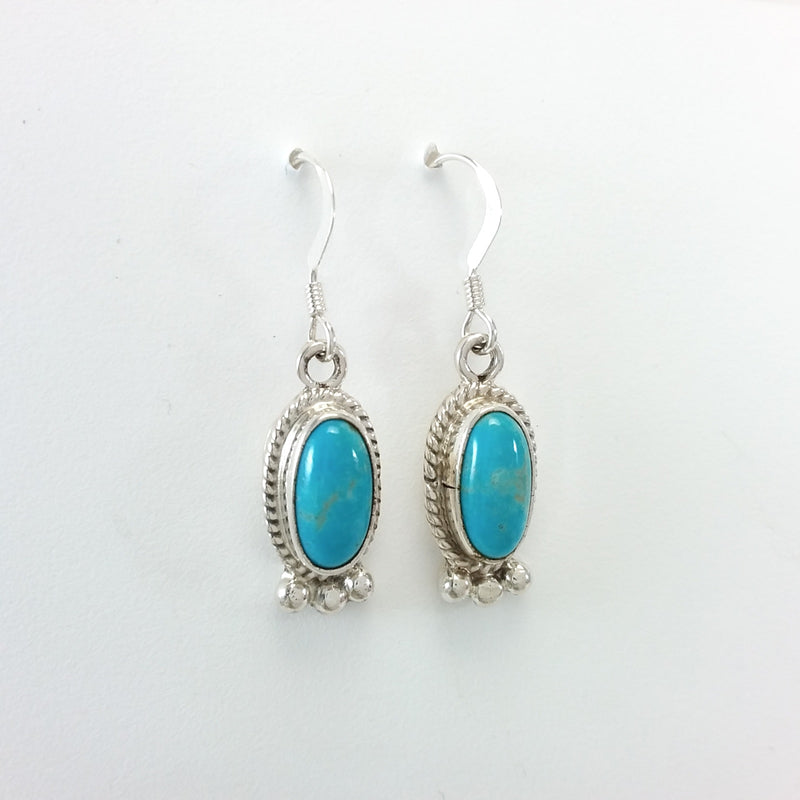 Navajo turquoise sterling silver earrings.