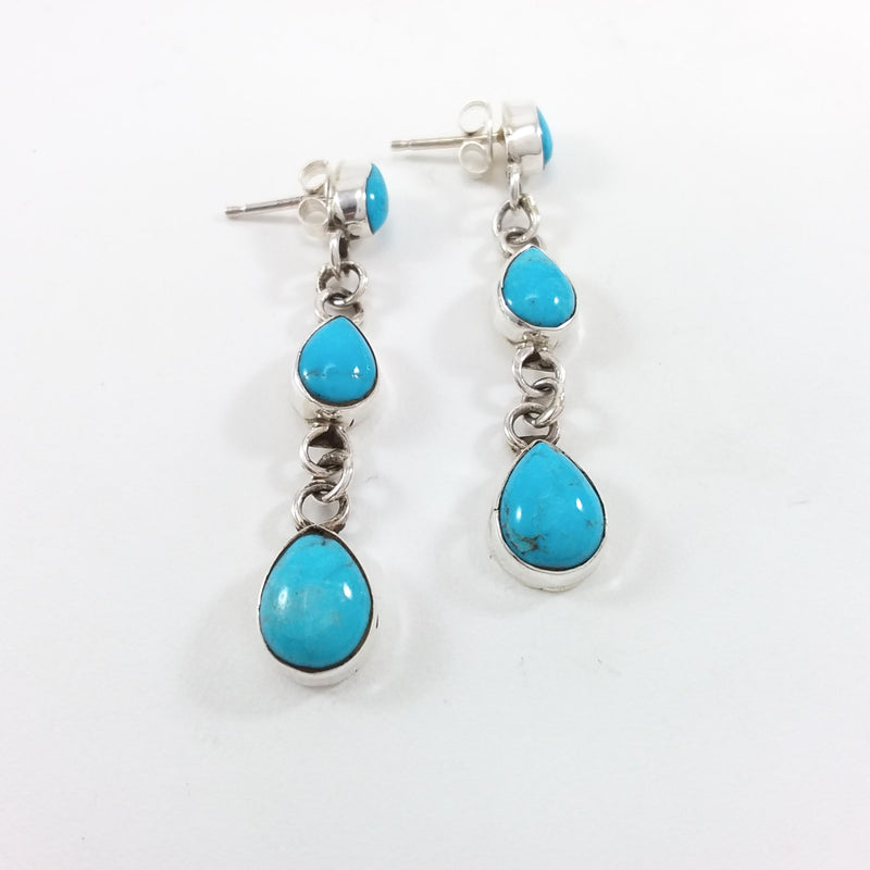 Navajo turquoise sterling silver earrings. 