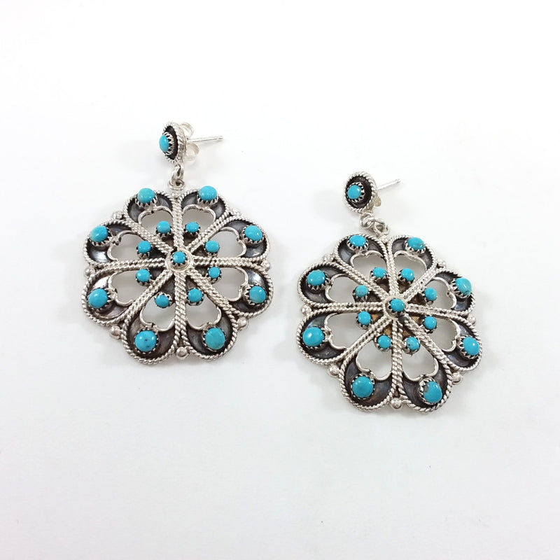 Zuni turquoise sterling silver earrings.