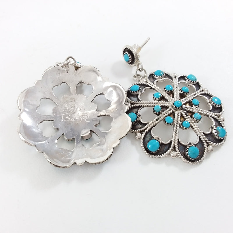 Zuni turquoise sterling silver earrings.